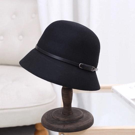 Adjustable Wool Cloche Hat for Women.