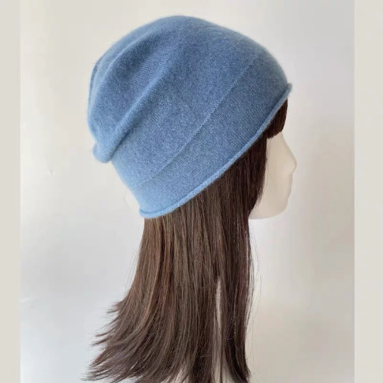 Cashmere Beanie Hat - Slouchy – Blue