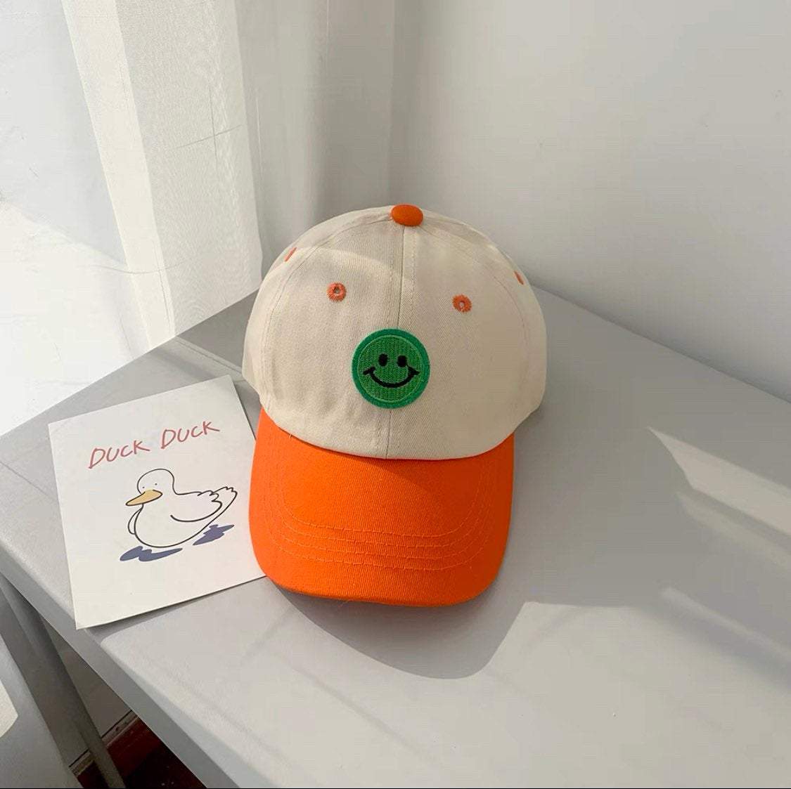 Kid Baseball Hat with Smile Face.