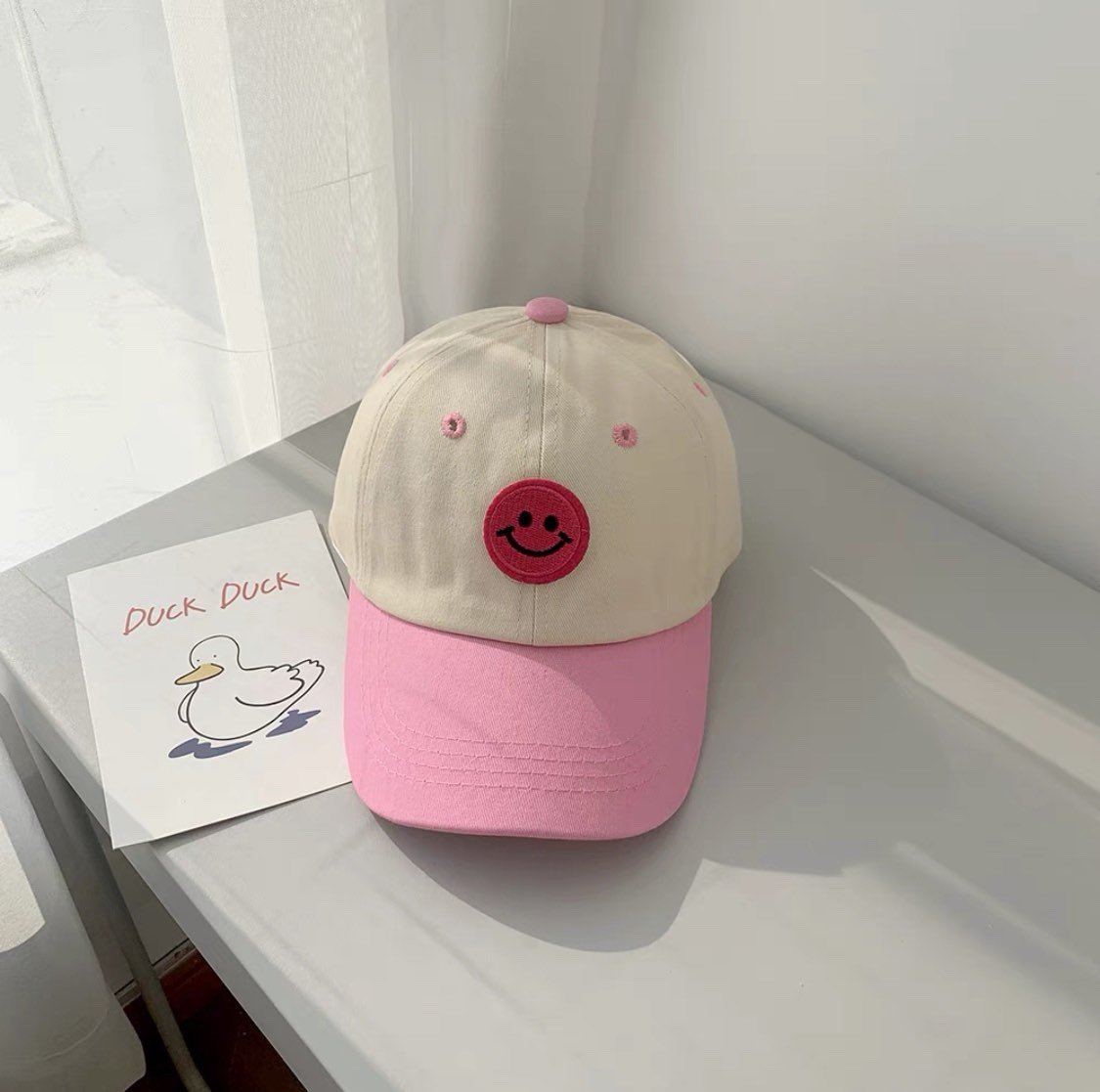 Kid Baseball Hat with Smile Face.