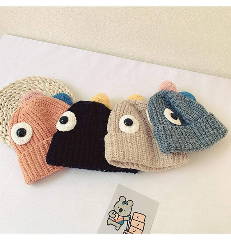 Knitted  Cute Dinosaur Hat for Kids.