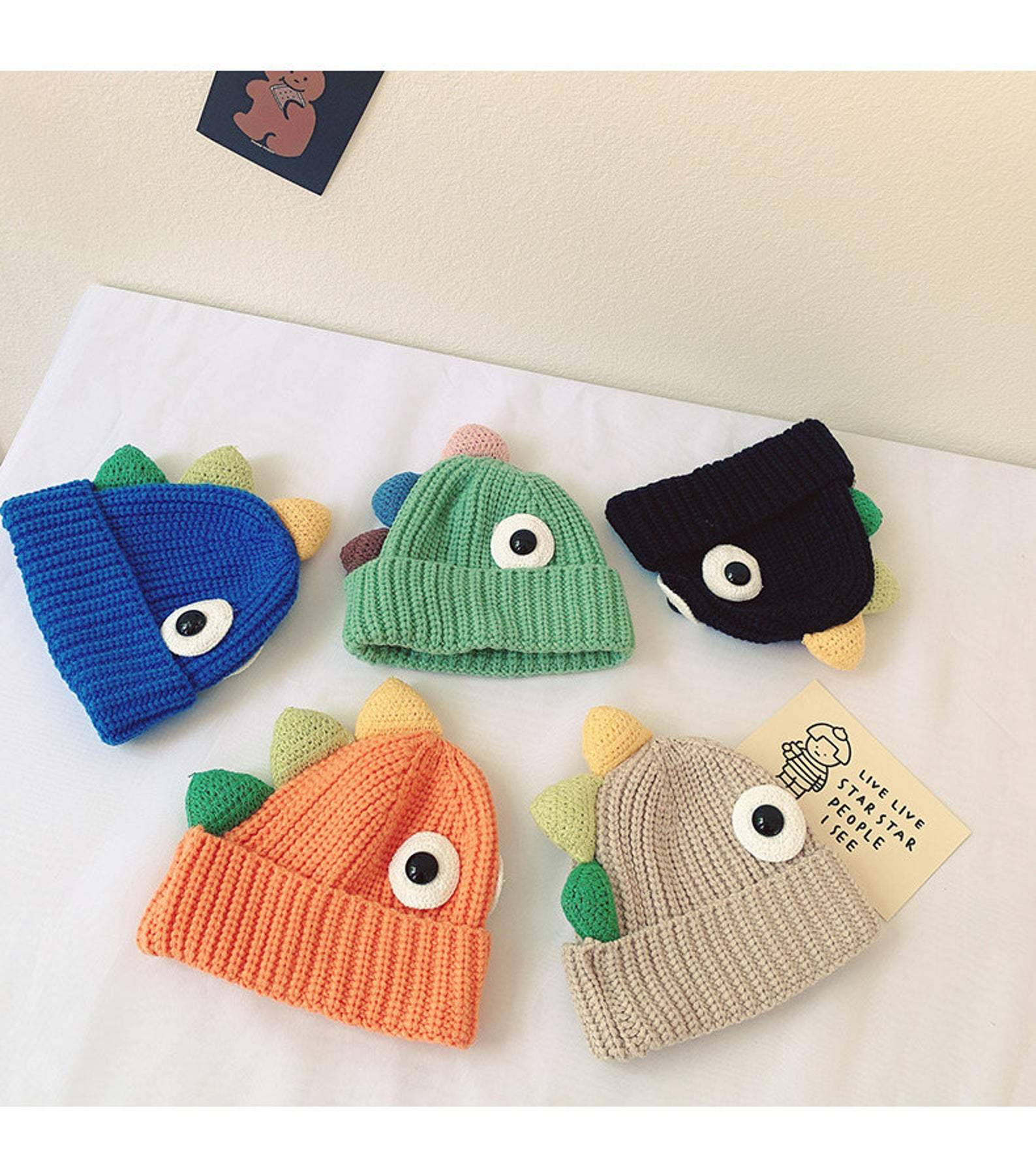 Knitted  Cute Dinosaur Hat for Kids.