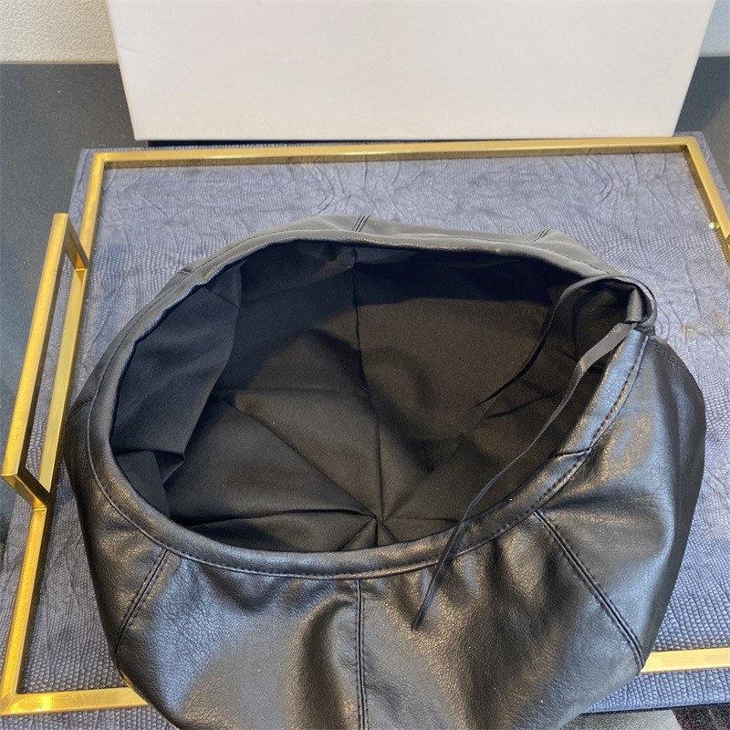 Oversized  Leather Beret for Girls/Women.