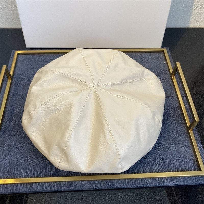 Oversized  Leather Beret for Girls/Women.