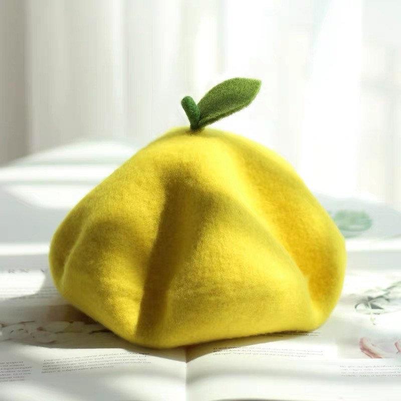 Lemon Beret for Women and Kids.