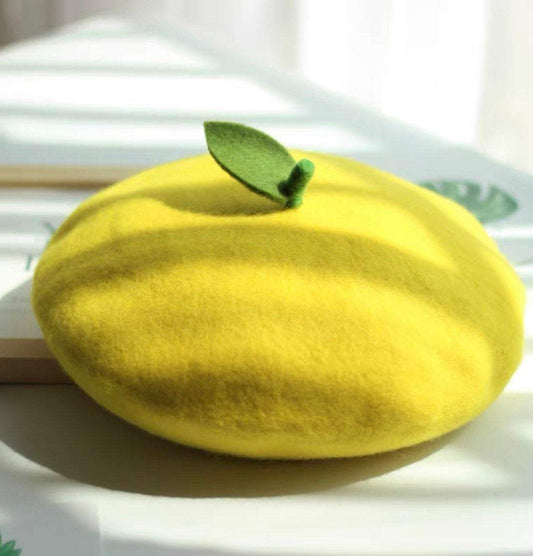 Lemon Beret for Women and Kids.