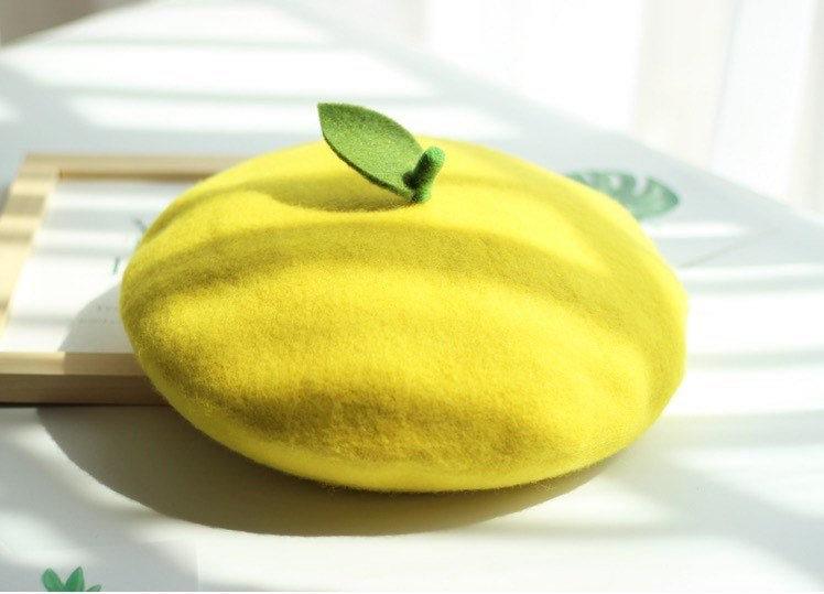 Lemon Beret for Women and Kids.