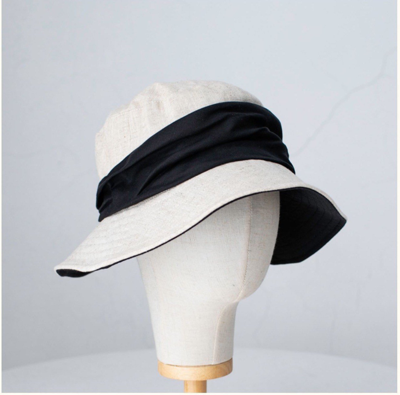 Linen & Cotton Foldable Bucket Hat for Women and Girl.