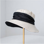 Linen & Cotton Foldable Bucket Hat for Women and Girl.
