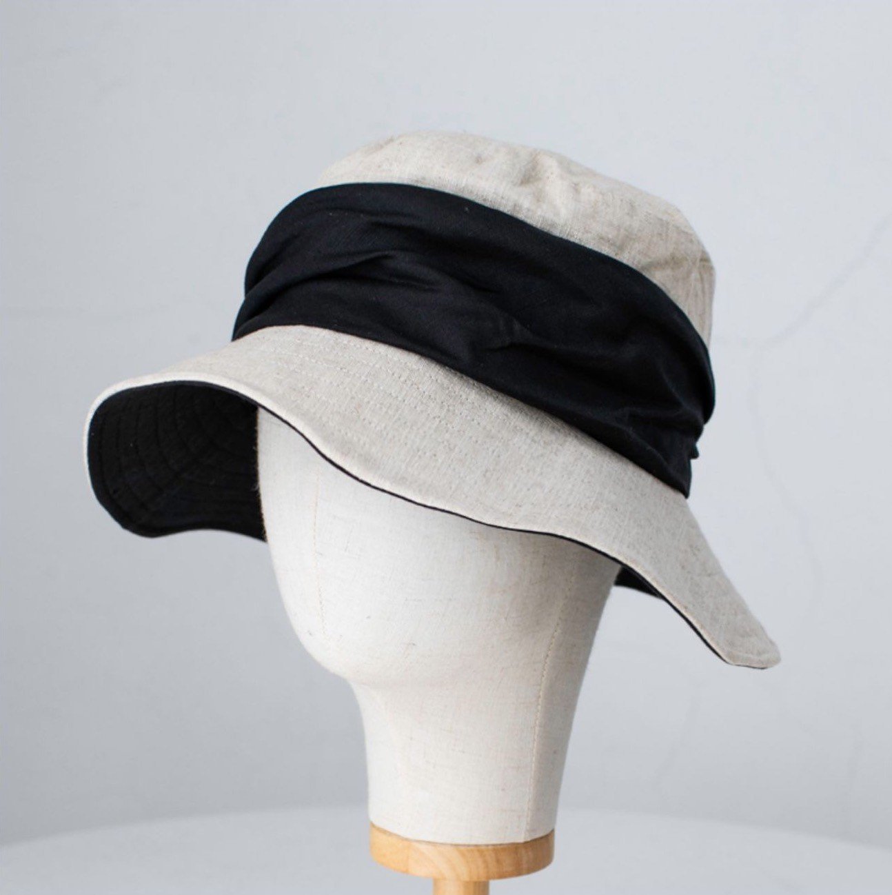 Linen & Cotton Foldable Bucket Hat for Women and Girl.