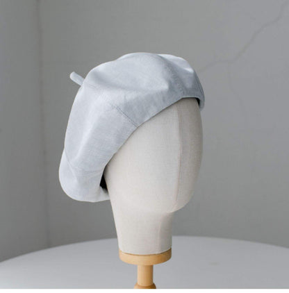 Oversize Spring/Summer Linen Beret for Women and Girls.