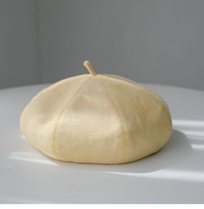 Oversize Spring/Summer Linen Beret for Women and Girls.