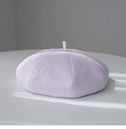 Oversize Spring/Summer Linen Beret for Women and Girls.