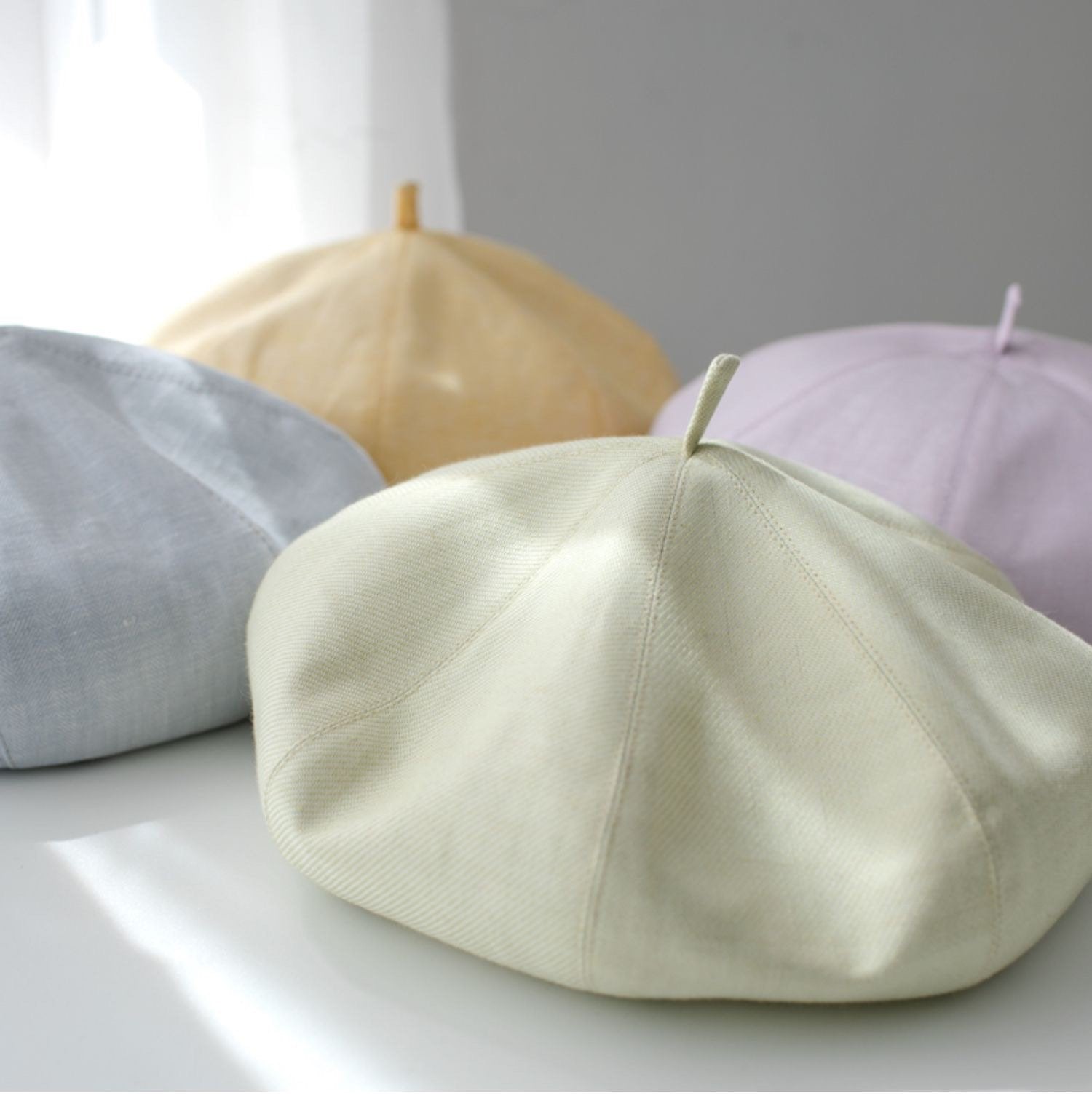 Oversize Spring/Summer Linen Beret for Women and Girls.