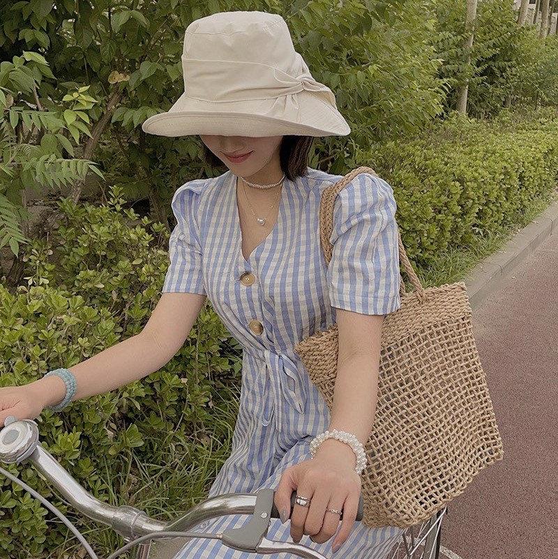 Bucket Hat with Bow Tie for Women and Girls.