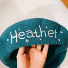 Load image into Gallery viewer, Personalized Wool Beret for Women/Girl/Kid, Embroidered Beret with Your Name and Pattern.