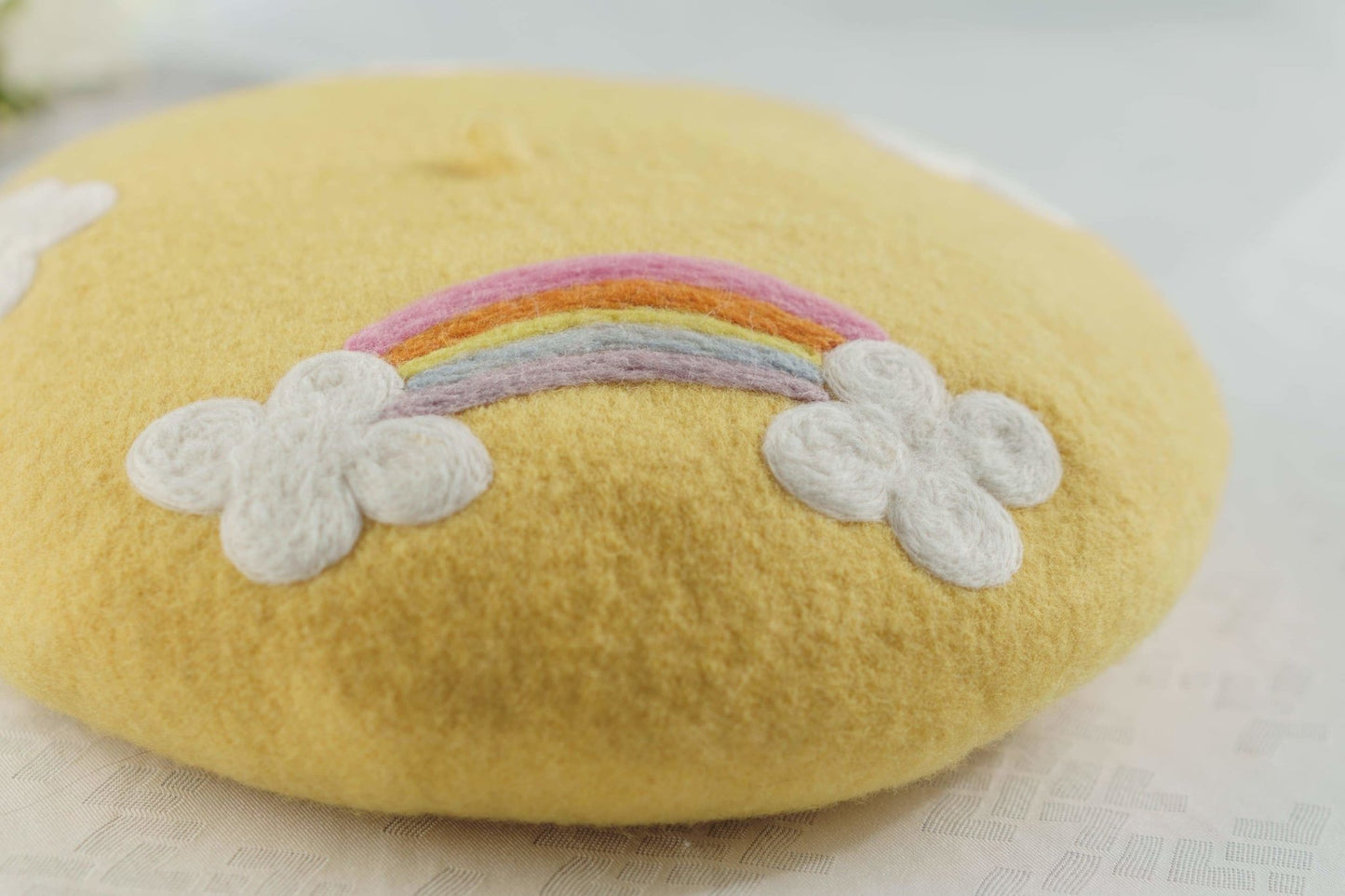 Rainbow beret for women and girls.