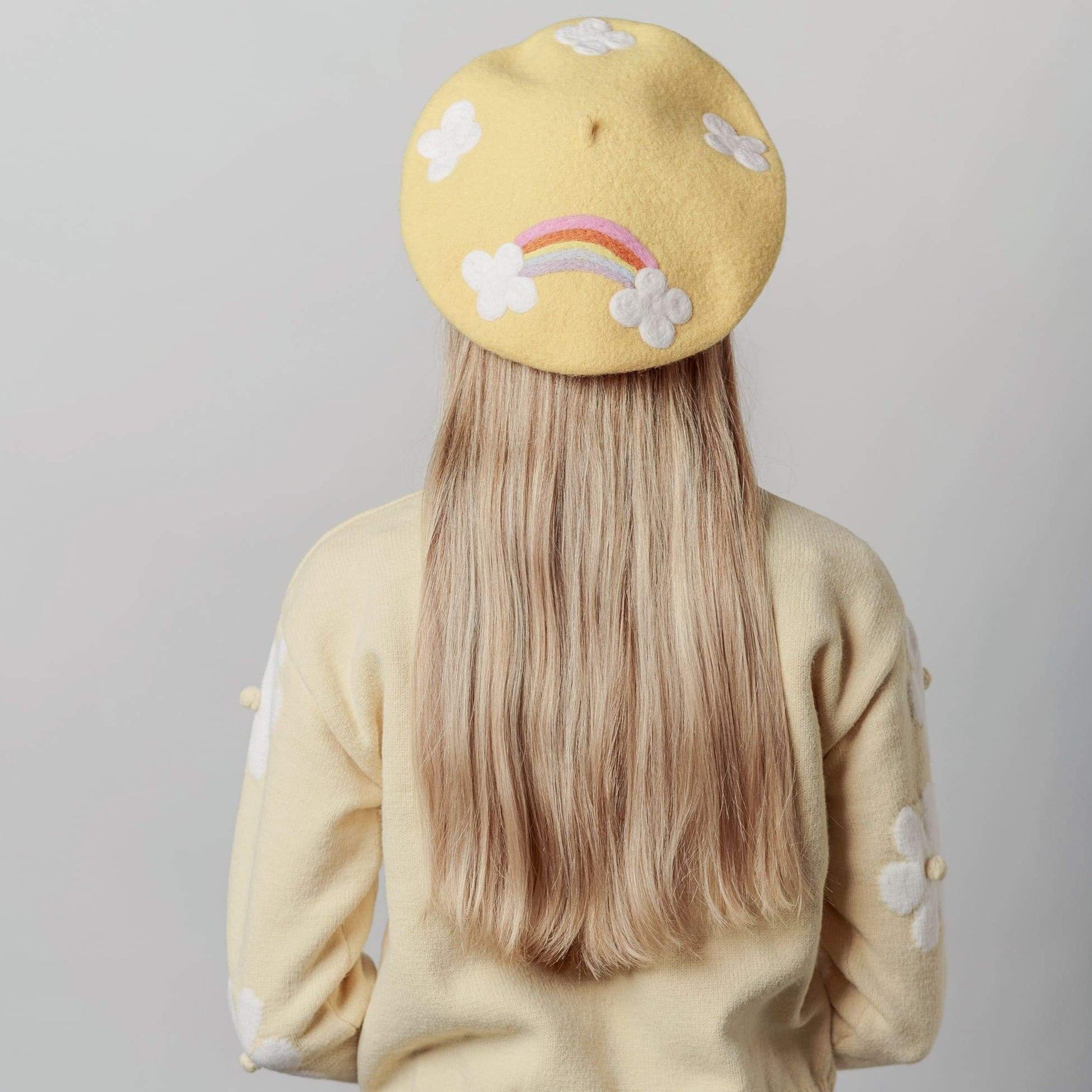 Rainbow beret for women and girls.