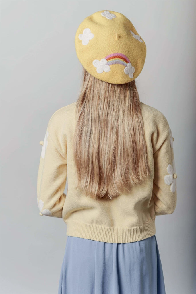 Rainbow beret for women and girls.