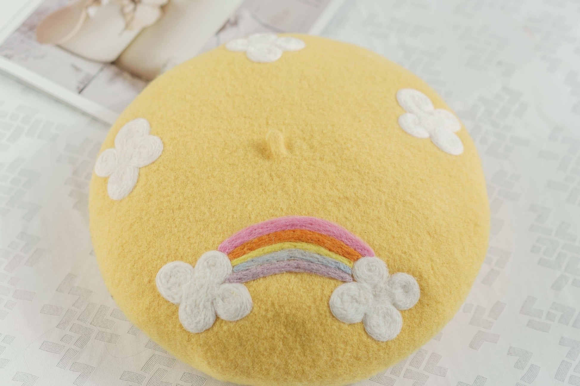 Rainbow beret for women and girls.