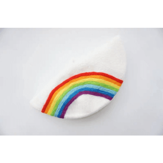 Rainbow Wool Beret for Women and Girls.