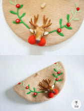 Load image into Gallery viewer, Reindeer Wool Berets Hat for Women and Kid.