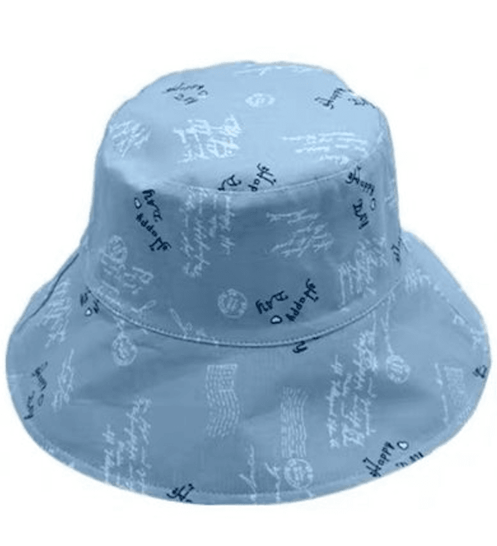 Letter Print Reversible Bucket Hat for Women and Girls – Blue