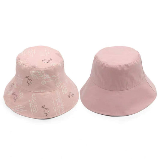 Letter Print Reversible Bucket Hat for Women and Girls.