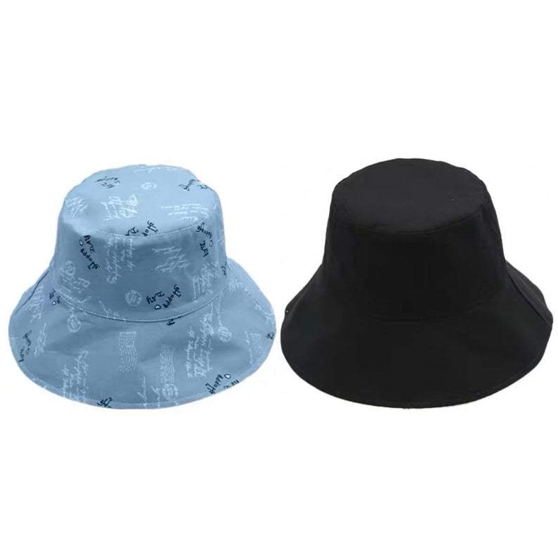 Letter Print Reversible Bucket Hat for Women and Girls.