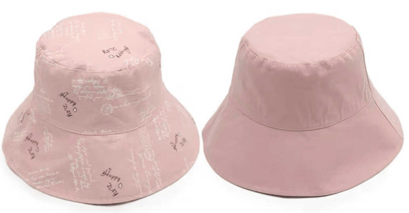 Letter Print Reversible Bucket Hat for Women and Girls.