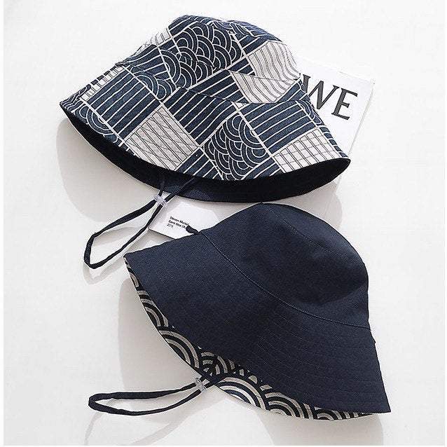 Reversible Bucket Hat with Japanese Print.