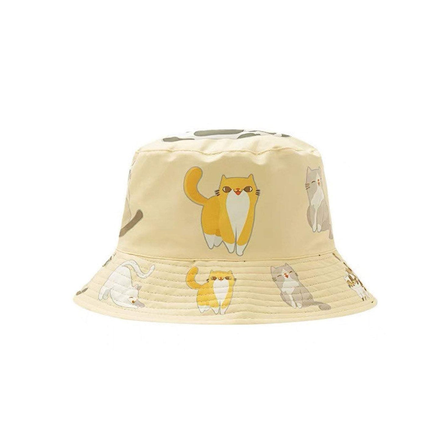Reversible Cat Print Bucket Hat for Women and Girls.