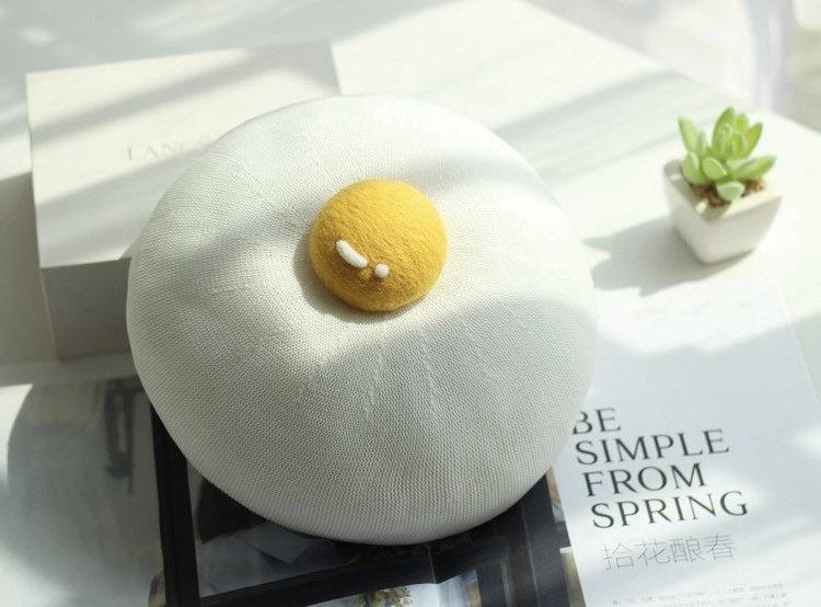 Spring Summer Egg Beret Hat for Girls Women.