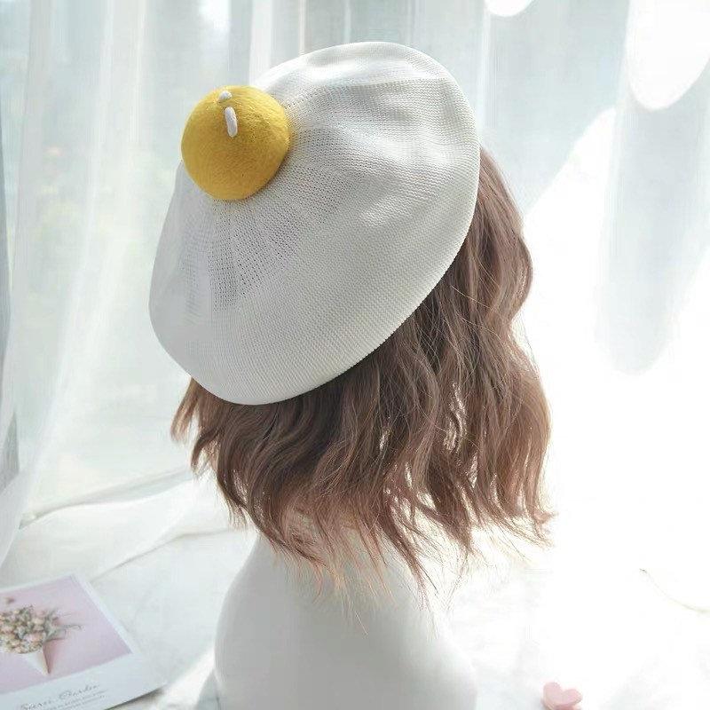 Spring Summer Egg Beret Hat for Girls Women.