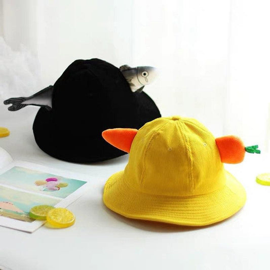 Carrot/Fish Bucket Hat for Toddlers and Adults.