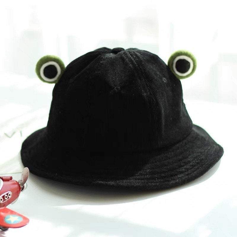Frog Bucket Hat for Kids and Adults – Black