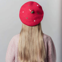 Load image into Gallery viewer, Strawberry Beret Hat for Women and Kids.