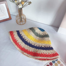 Load image into Gallery viewer, Summer Rainbow Straw Hat for Women/Girl.