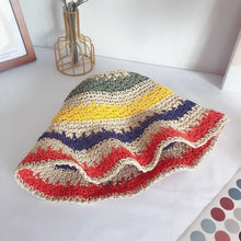 Load image into Gallery viewer, Summer Rainbow Straw Hat for Women/Girl.