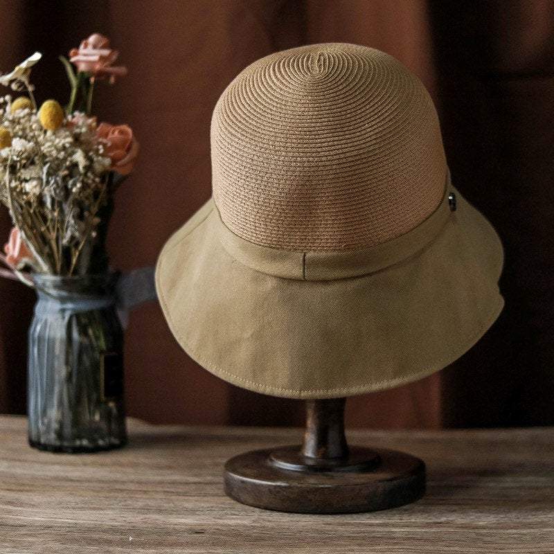 Summer Straw Bucket Hat for Women.