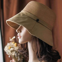 Load image into Gallery viewer, Summer Straw Bucket Hat for Women.