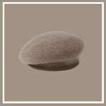 Vintage Style Wool Beret for Women with Leather Rim.