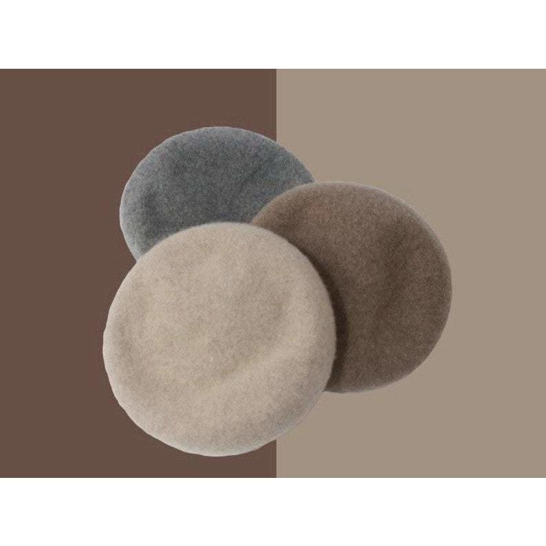 Vintage Style Wool Beret for Women with Leather Rim.