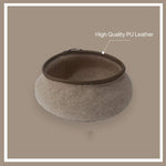 Vintage Style Wool Beret for Women with Leather Rim.