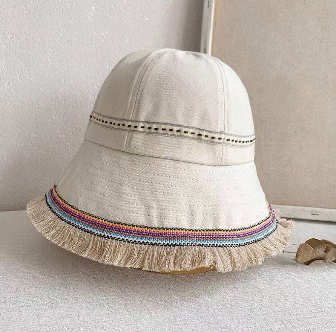 Women Bucket Sun Hat with Bohemia print.