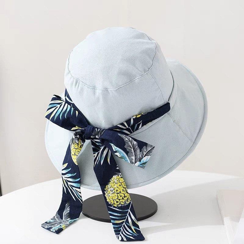 Two way Women Bucket Sun Hat with Bow Tie.