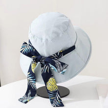 Load image into Gallery viewer, Two way Women Bucket Sun Hat with Bow Tie.