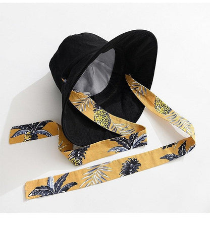 Two way Women Bucket Sun Hat with Bow Tie.