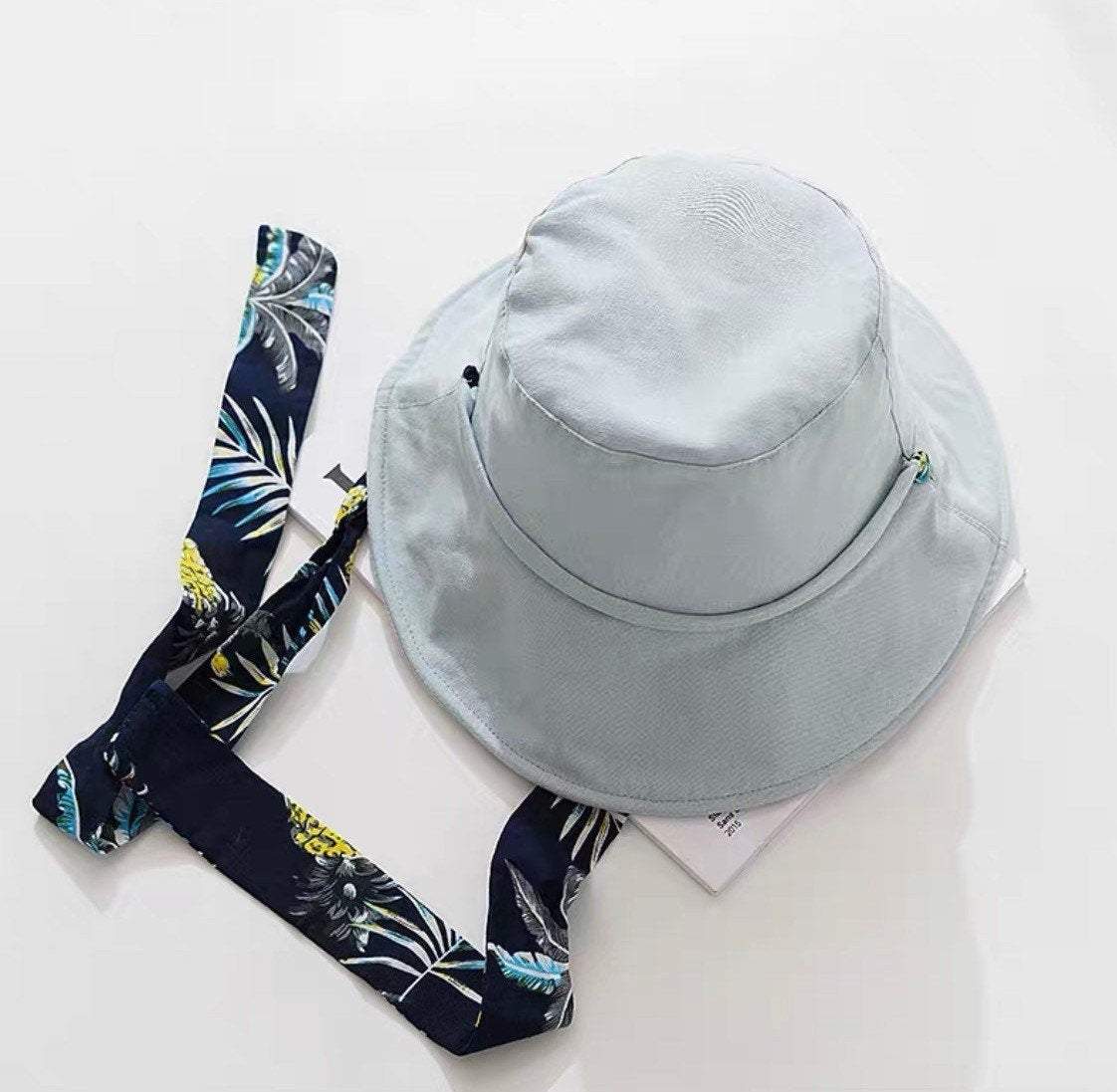 Two way Women Bucket Sun Hat with Bow Tie.