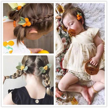 Load image into Gallery viewer, Wool Felted Orange/Lemon/Peach/Cherry Hair clip for Girls.